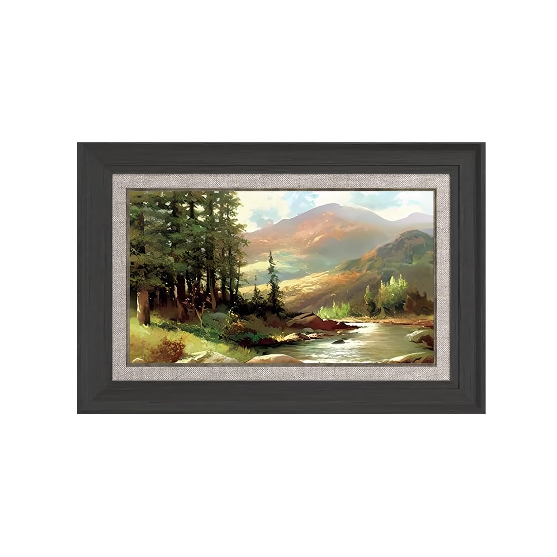 世界の名画　ロバート・ウッド作　山と川の風景 Amazon.co.jp: ロバート・ウッド［世界の名画コレクション］『山と川の